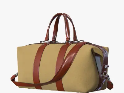 RALPH LAUREN Leather-Trim Canvas Duffel 3D model