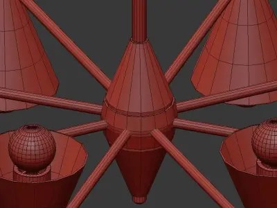 Cairo Chandelier Black And Gold 3D model