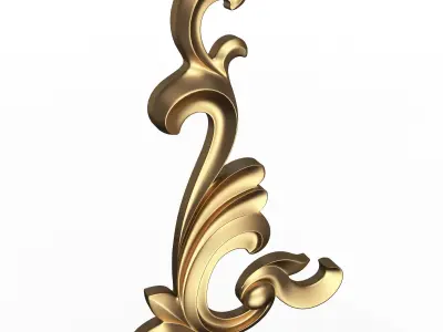 Corner Carved Plaster Molding Decoration 012 Low-poly 3D model