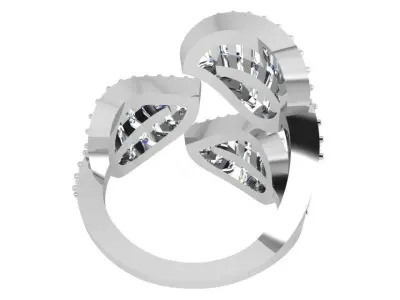 Leaf Diamond Ring 3929 3D print model