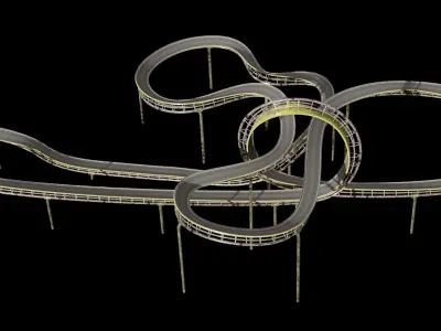 Acrobatic Track Low-poly 3D model