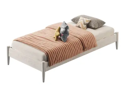AFI Pasadena 14 Espresso Solid Wood Platform Bed 3D model