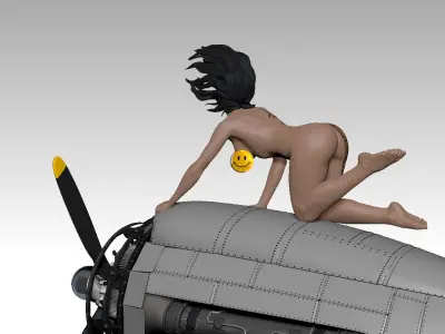 Woman on the engine stl 3D print model