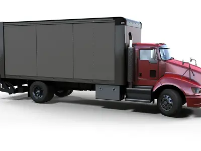 Kenworth t370 box truck Low-poly 3D model