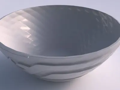 Bowl wide with sharp ribbons 3D print model
