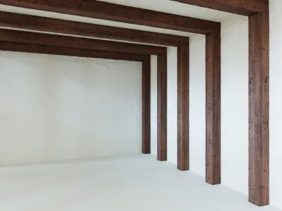 Wooden beams collection 3D model