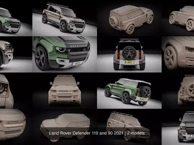 Land Rover Defender 110 and 90 2021 3D Model Pack