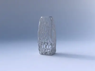 Vase arc rectangle with twisted organic lattice 3D print model