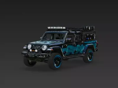 Cyber Grid Expedition Truck 3D Model Low-poly 3D model
