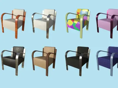 94 Armchair Low Poly - Original - Furniture Interior Design 3D Model Pack