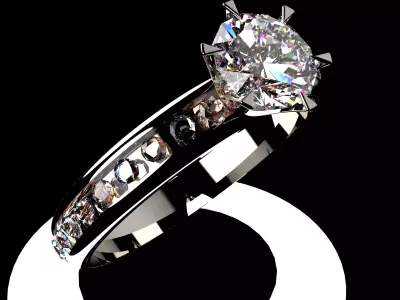 LuxuryDiamondRubyRing 3D print model