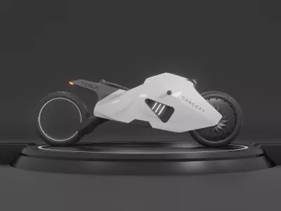 concept Tesla bike Low-poly 3D model