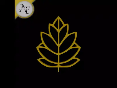 Simple Leaf Symbol - 2D Art Free 3D print model get