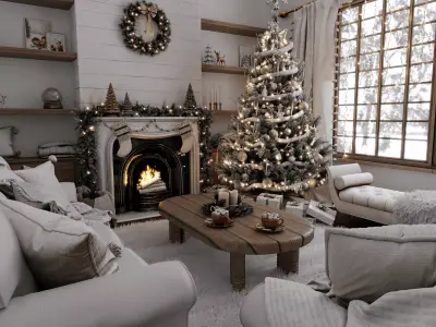 Christmas Home Set Blender Scenes 3D model