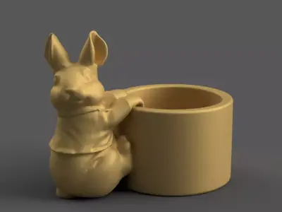 Cute Bunny Planter candy container for Easter Home Decor 3D print model