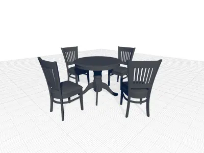 Isolda Pedestal Dining Set 3D model purchase