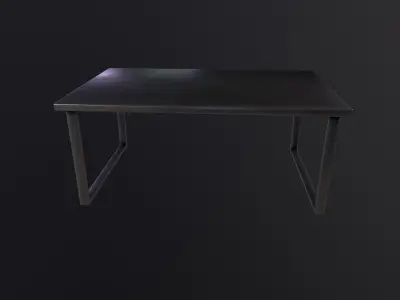 Black Metal Modern Table 3D Model Low-poly 3D model