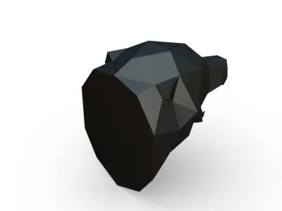 trophy bear head low poly 3D print model