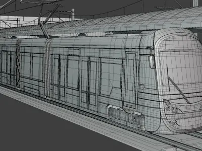 Warsaw tram stop V 3D model