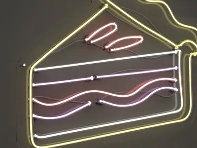 Pie Slice - Neon Sign 3D model