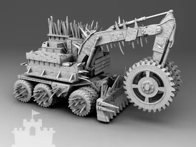 Excavator meat grinder 3D print model