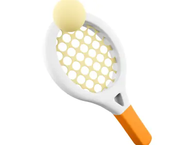 3d  tennis racket and ball 3D model