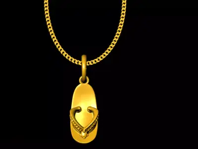 slide slipper pendant charms - one inch pendant 3D print model
