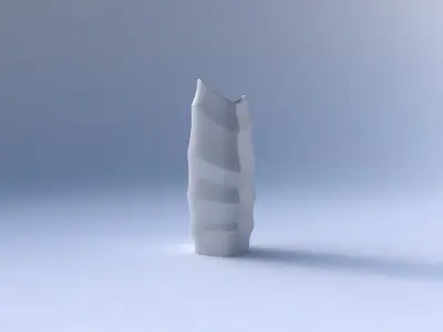 Vase double arc rectangle with horizontal sections 3D print model