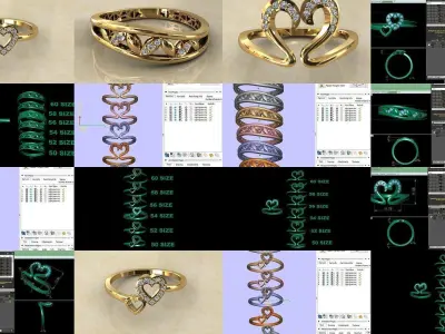 Women Wedding Engagement Ring 35 Pieces 3D Model Pack