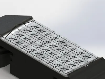 mold computer screen showing metal structure Free 3D model