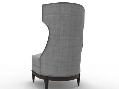 Luxury Demi Wing Chair Low-poly 3D model