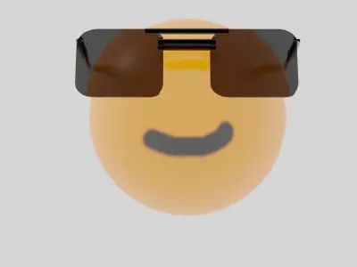 smiley with sunglass Free low-poly 3D model
