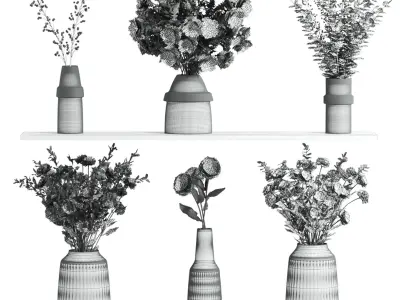 bouquet set 3D model 4