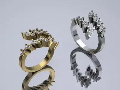 Jewelry Ring Gold KJ-865 3D print model