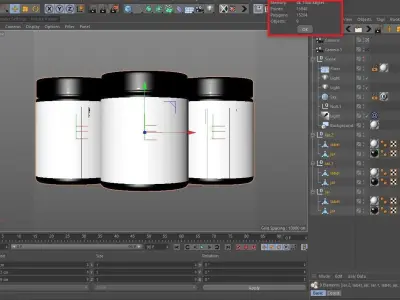 Jar 3D Model three empty jars 3D model