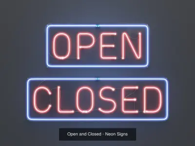 Open - Neon Signs 3D Model Collection