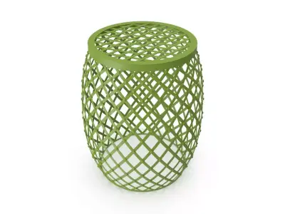 Adeco Home Garden Accents Wire Round Iron Metal Stool Table 3D model
