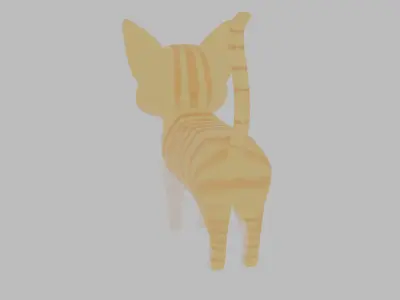 3D Cute Yellow Cat 3D model