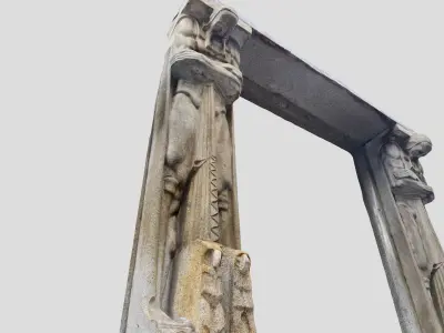 Pillar Statue Man - Prague Metro 3D model