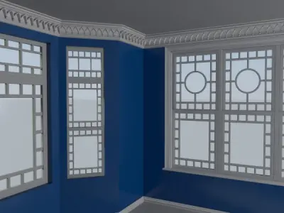 Moulding corner cornice 3D model