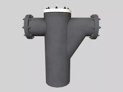 T Strainer Valve Low-poly 3D model