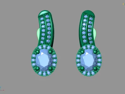 Women Earrings 3DM STL Womens Earring Renders 3D print models   3D print model 3