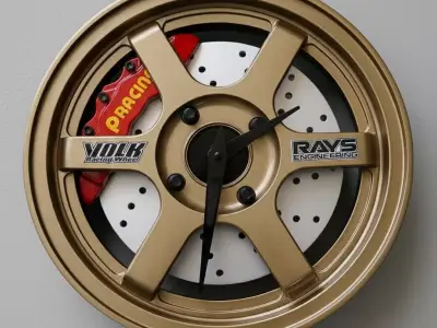 Mags Wall Clock Volks Ray TE37 3D print model