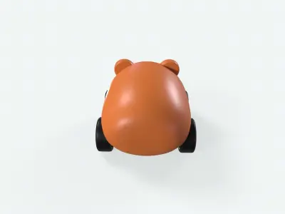 Cartoon Bear Car Cute Low-poly 3D model