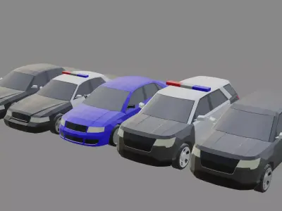 LowPoly Car Pack Low-poly 3D model