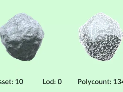 Granite Rocks Pack Game and VFX Asset Collection Vol 3 Free low-poly 3D model