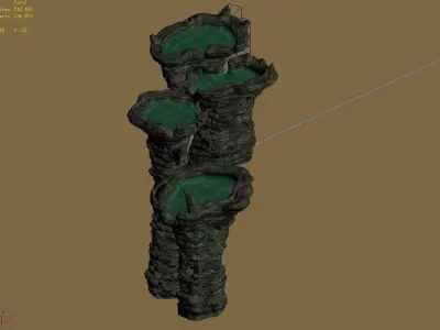 Stone Zhen De Dong - Mountain Stone - Stream Pool 01 3D model