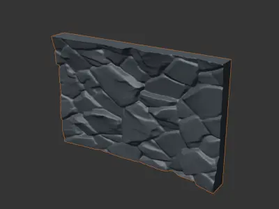Fractured Basalt Wall Detail 3D model