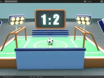 Football-Soccer Field  Low-poly 3D model