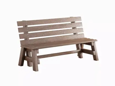 Wooden Outdoor Bench Pack 3D Model Collection